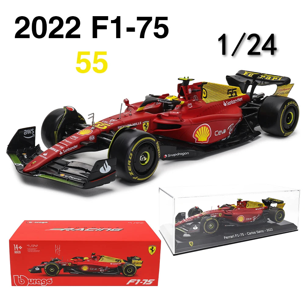 Bburago 1:24 2022~2024 F1 serie various style Red Bull RB19 Gran Premio de Austin SF23 W14 precision model car collection gift