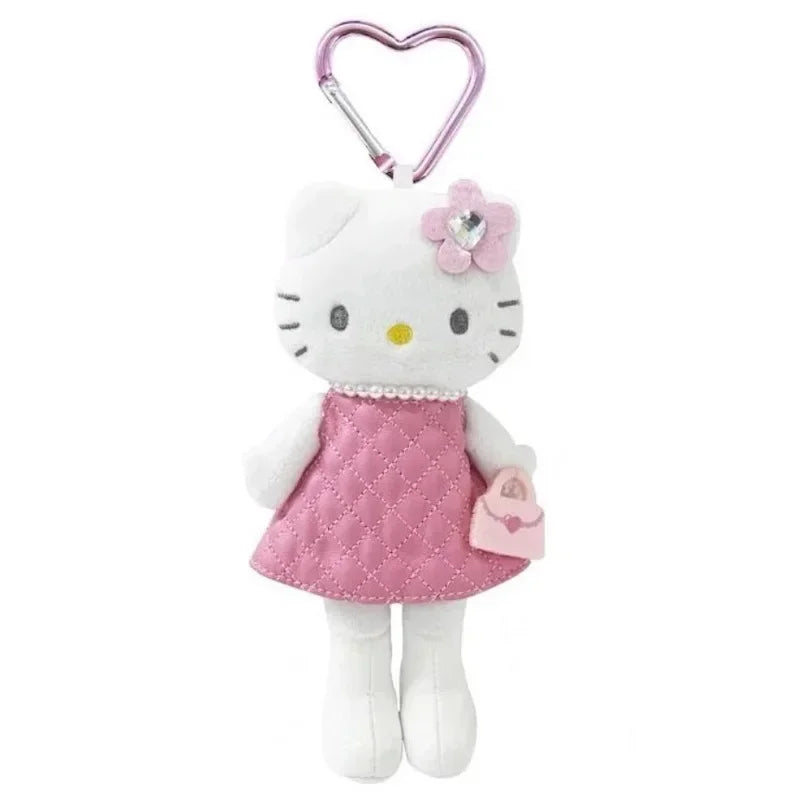 15cm Sanrios Anime Hello Kitty Plush Toy Keychain Long Legged Angel JK Uniform Bag Pendant Stuffed Doll Girl Bag Keychain Gift