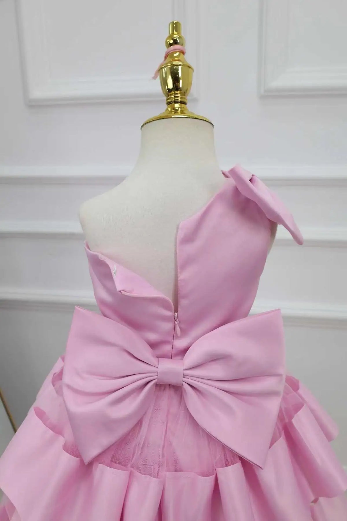 Toddler Baby Girl Pageant Dress Girls Flower Girl Dress Sleeveless One Shoulder Birthday Party Formal Prom Dress