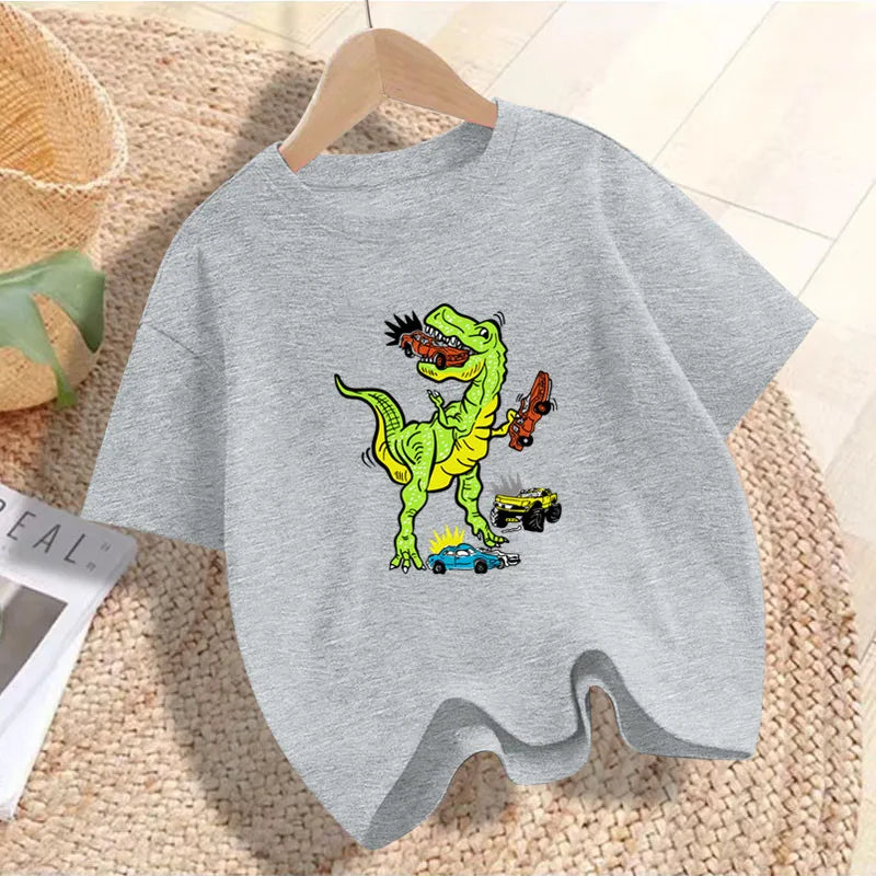 Jhon cute Dino Cartoon Print Children's Tshirt - GuGuTon baby store - Baby Fashion - Toddlers Outfits - Babies Outfits - Toddler Clothes - Kids Clothing - Newborn Clothes - Newborn Wear - Kids Wear - Trending Clothes - Trending Outfits - Fall Fashion - Winter Fashion - Girls Clothes - Boys Clothes - Babies Wear - Kids Accessories - KidsWear - Summer Clothes - Summer Fashion - Summer Trend - Falls Sweaters - Tops - Bottom - Jeans - Blouse - Dresses - Newborn Dresses - Toys