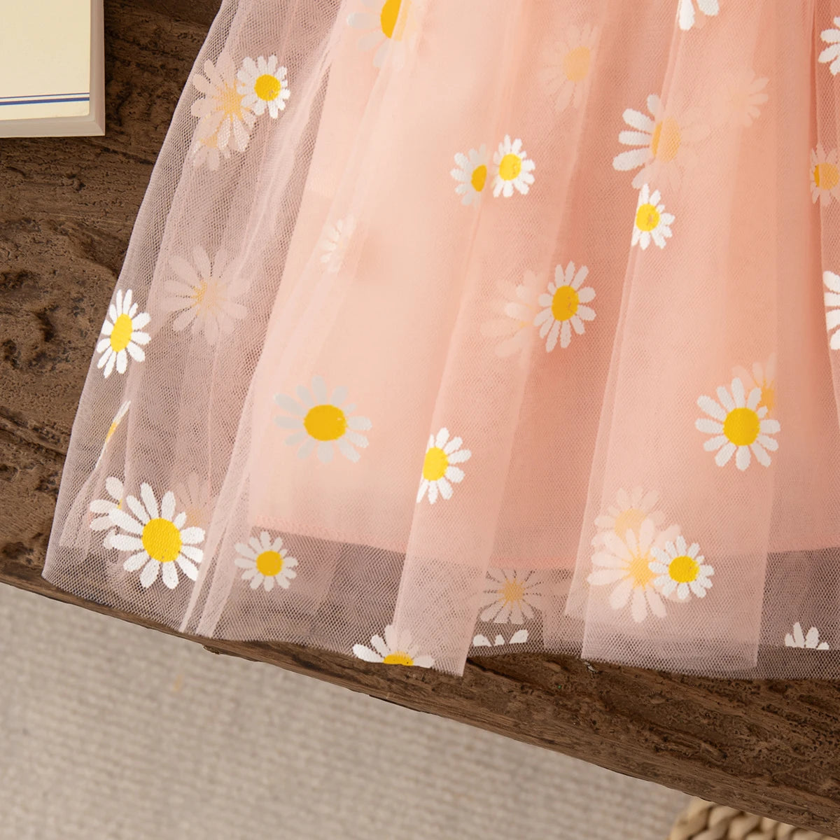 Baby Girl Dress Fashion Daisy Print Mesh Princess Dress Soft Comfortable Baby Outing Dress