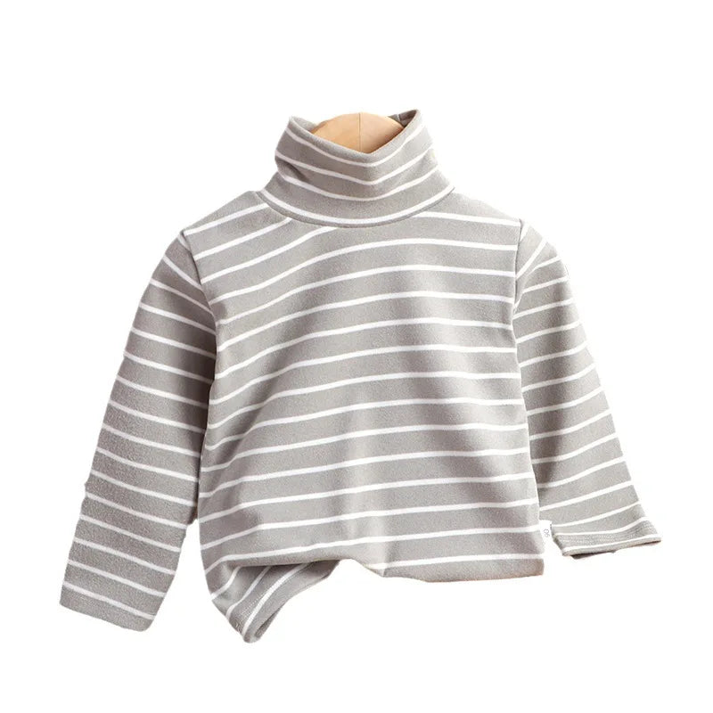 Rocio Striped High Collar Sweatshirt Top