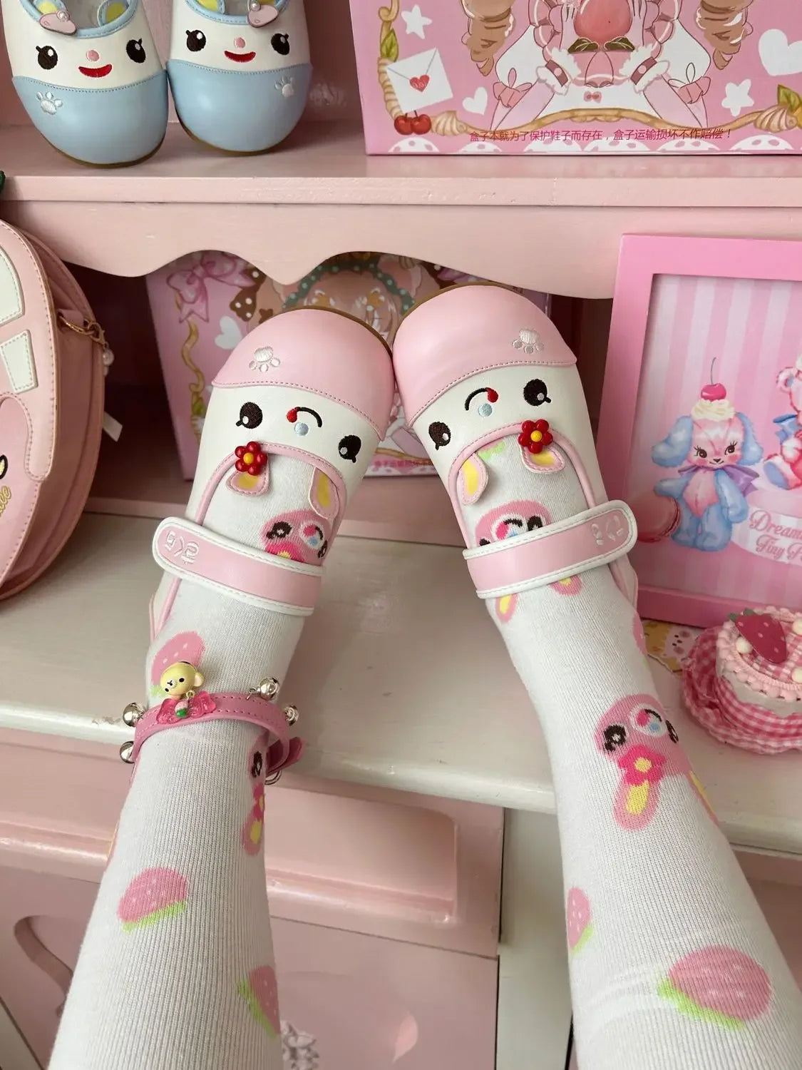 Summer Autumn New Sweet Girl Cute Indoor Round-toe Shoes Japanese Cartoon Mp Jojifuku Lolita Flat Shoes Y2k Accessories