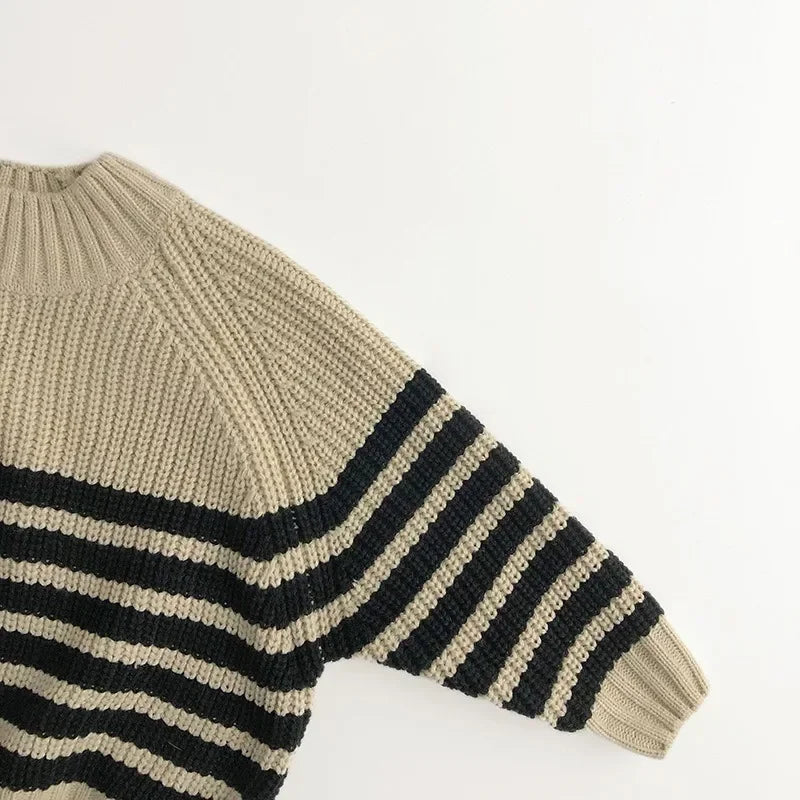 Richard Long Sleeve Striped Knitting Sweater