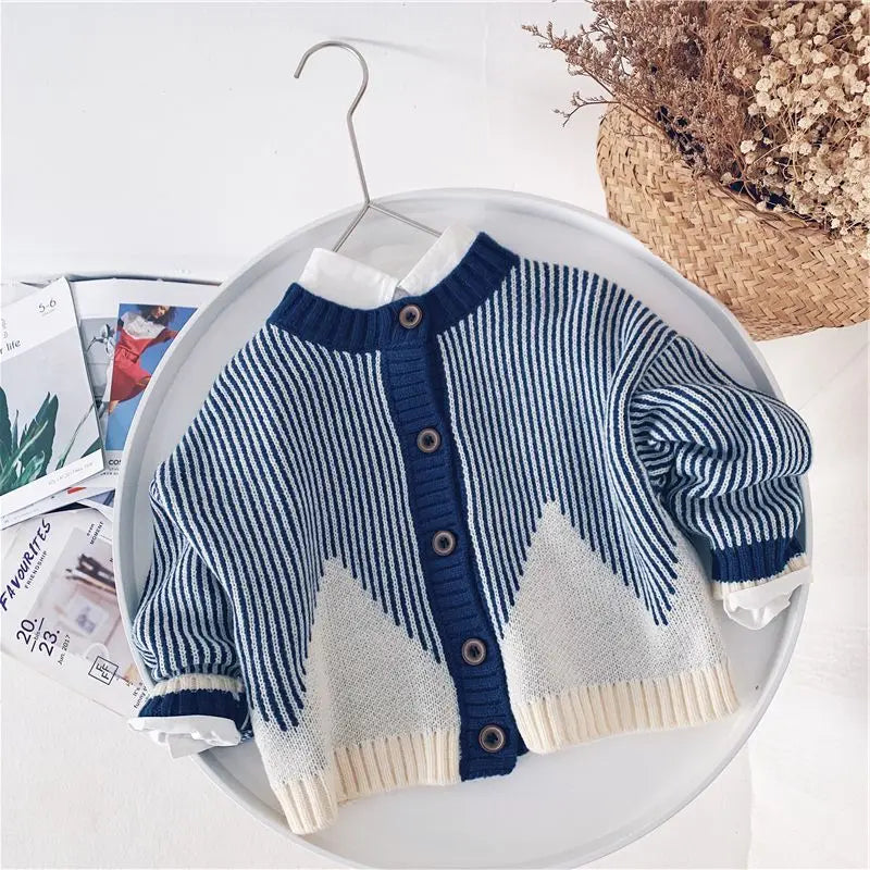 Martina Patchwork Korean Edition Baby Boy Knitted Single Breasted Children's