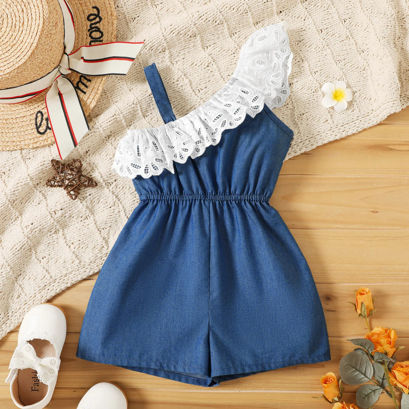 lucia Girl Schiffy Sleeveless Romper Jumpsuit - GuGuTon baby store - Baby Fashion - Toddlers Outfits - Babies Outfits - Toddler Clothes - Kids Clothing - Newborn Clothes - Newborn Wear - Kids Wear - Trending Clothes - Trending Outfits - Fall Fashion - Winter Fashion - Girls Clothes - Boys Clothes - Babies Wear - Kids Accessories - KidsWear - Summer Clothes - Summer Fashion - Summer Trend - Falls Sweaters - Tops - Bottom - Jeans - Blouse - Dresses - Newborn Dresses - Toys