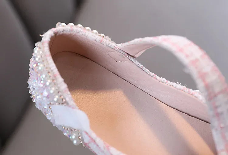 Kids Girls Sandals Fashion Sequins Rhinestone Bow Girls Princess Baby Girl Shoes