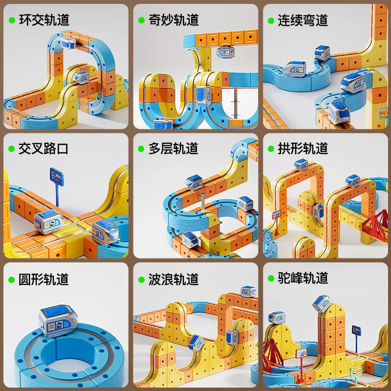 Hot Selling Magnetic Car Stem Racing Car Railtrack Set Montessori Motorized Train