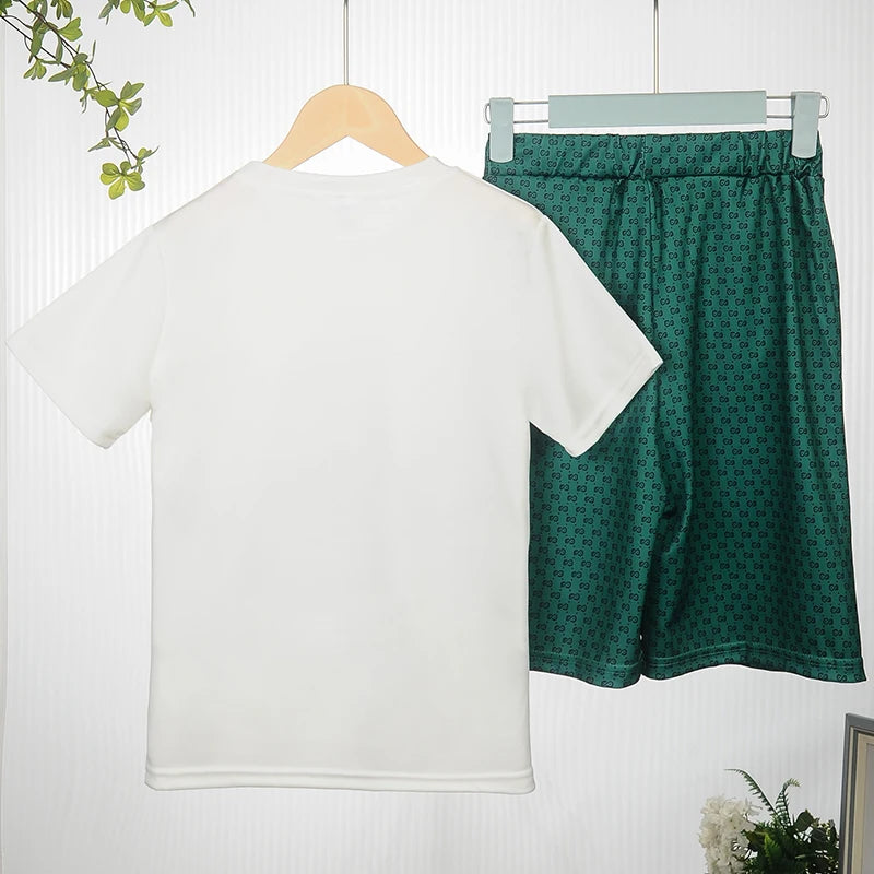 Boys Cartoon Bear Clothes Set with Tshirts and Shorts