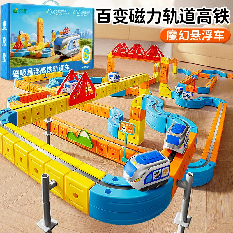 Hot Selling Magnetic Car Stem Racing Car Railtrack Set Montessori Motorized Train