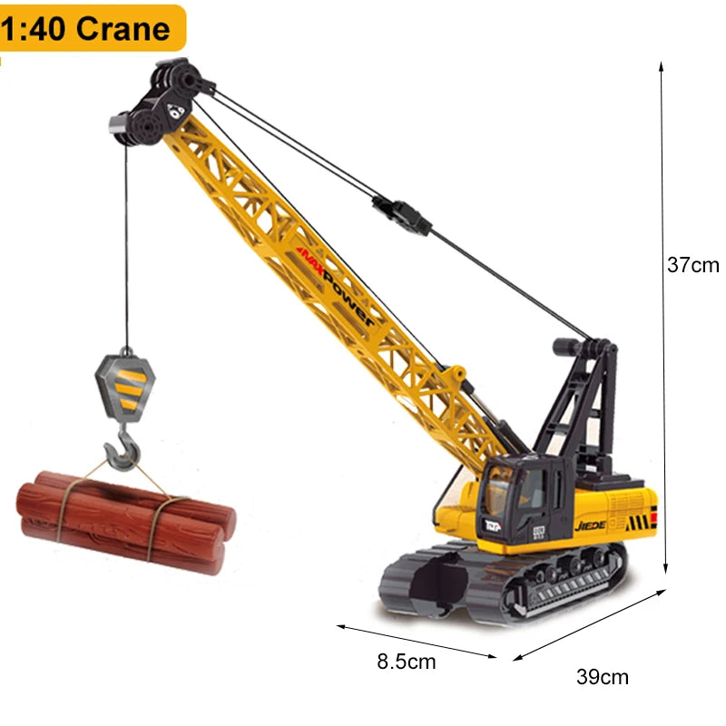 Engineering Vehicle Toys for Boys Alloy+Plastic Tractor Excavator Bulldozer Crane Truck Model Diecast Children Collection Gifts