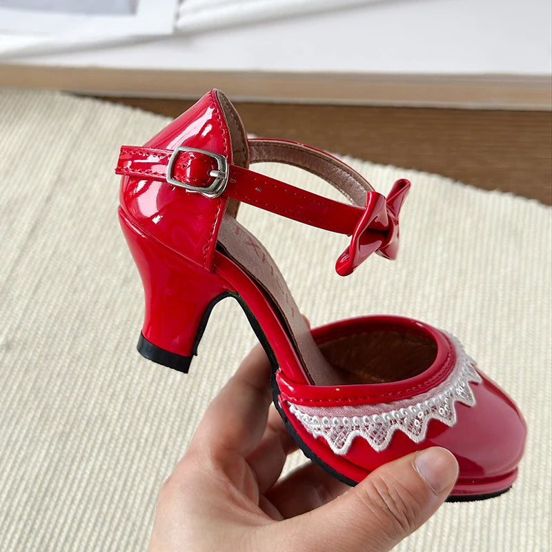 New Leather Shoes Fashion Versatile Comfort Girl Shoe Princess Exquisite Casual High-heeled Sandals Performance Classic Kid Shoe