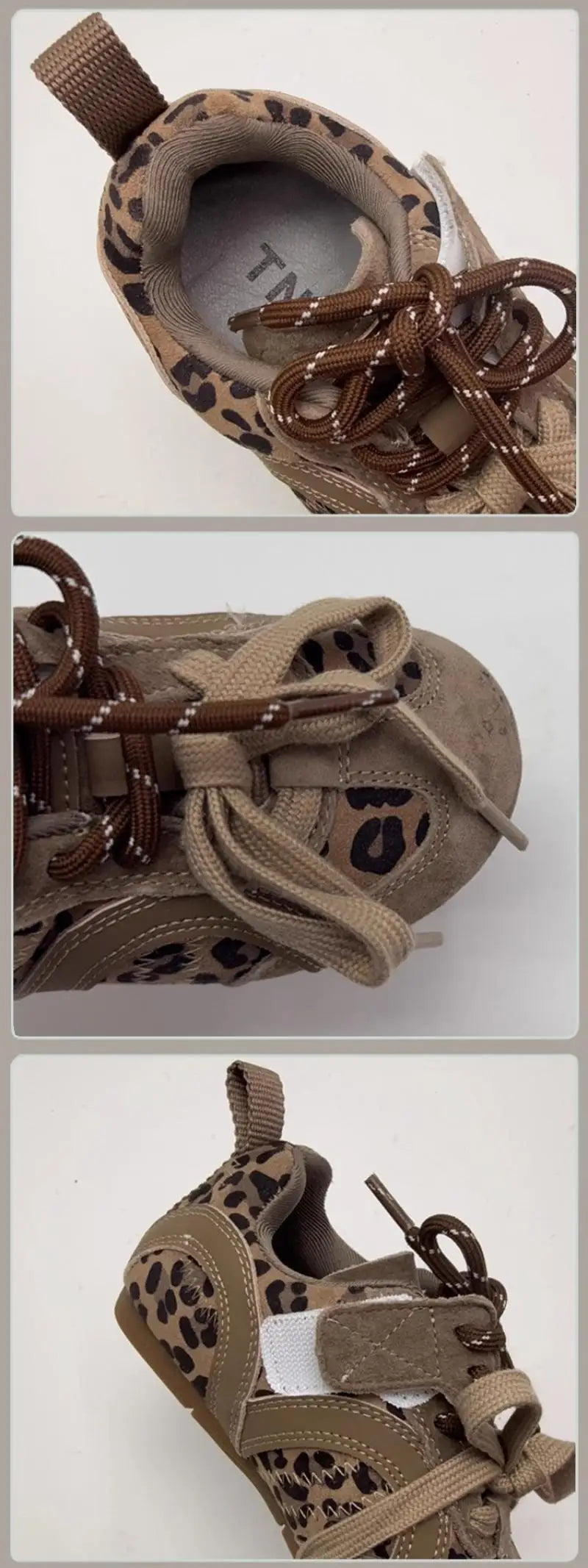 Girl Sneakers Spring Autumn Soft Sole Leopard Print Running Shoes