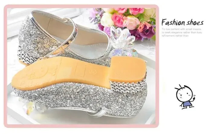 Flower Children's Shoes Beach Princess Girl Shoes For Kids Glitter Wedding Party Shoes