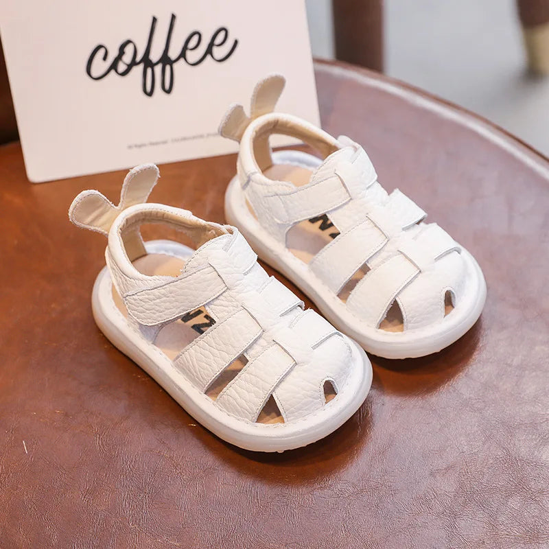 Baby Girls Boys Sandals 2025 Summer Infant Toddler Shoes Genuine Leather Soft-soled School Kids Shoes Children Beach Sandals