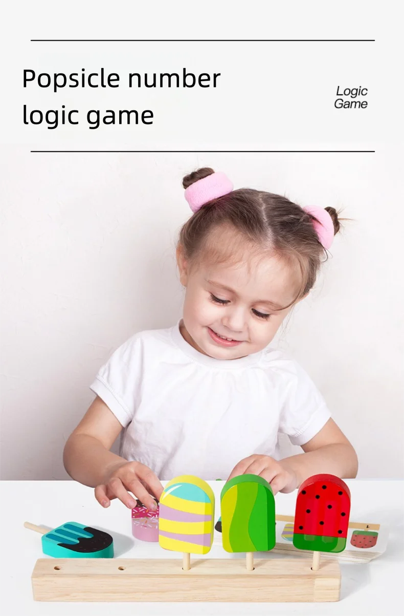 Children's Popsicle Matching Toys for Girls, Simulation Ice Cream, Pretend Play, Baby Enlightenment Educational Toys Decoration