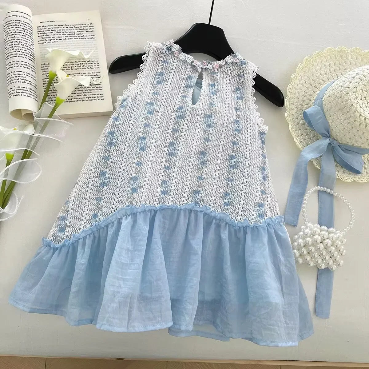 Girls Casual Dresses Enchanted Lace Sundress - Princess Vacation Gown for Girls