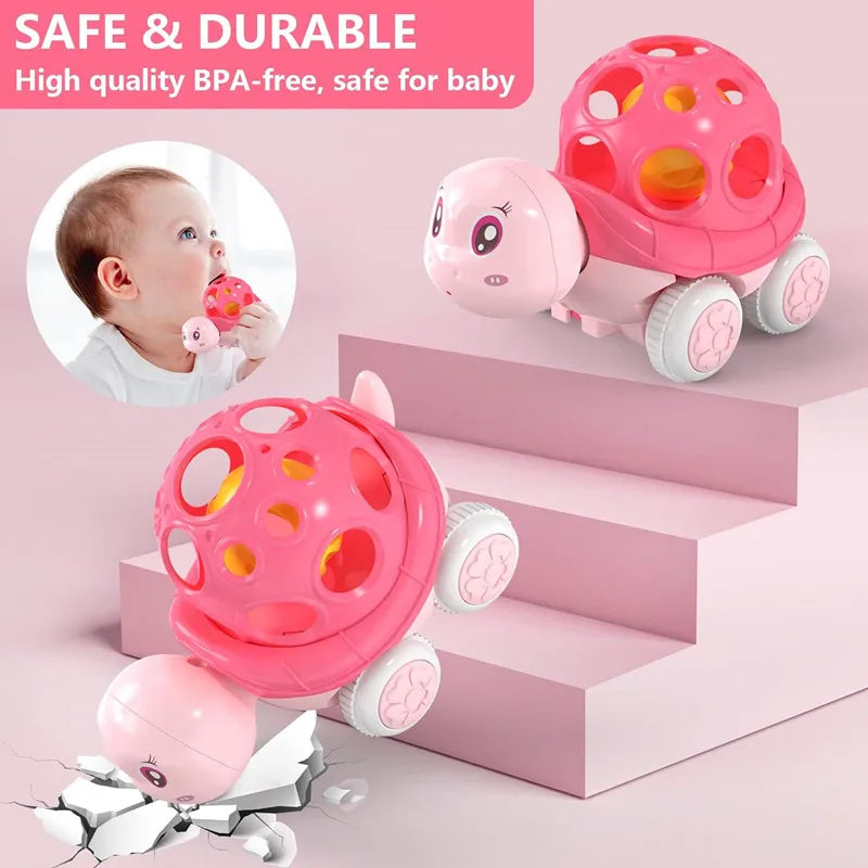 Baby Car Toys for 6 12 Months Friction Car Infant Soft Rubber Inertial Push and Go