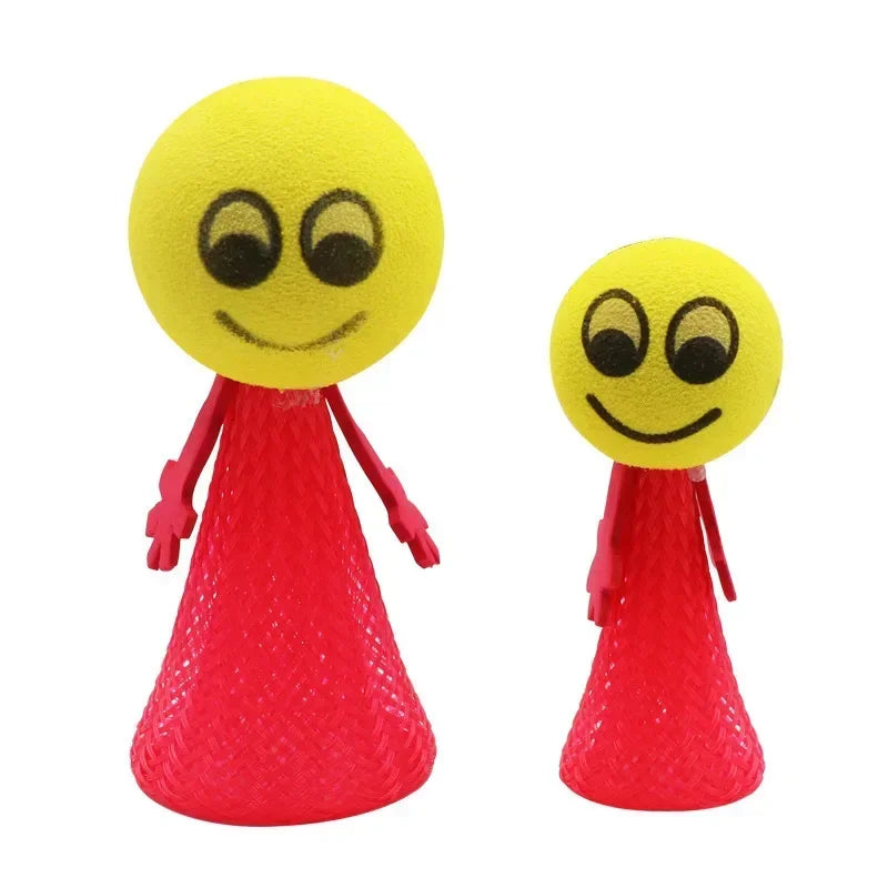 5Pcs/Pack Educational Jumping Doll Bounce Ball Toys Engaging Push & Down Expression Game for Kids Great Gifts for Children