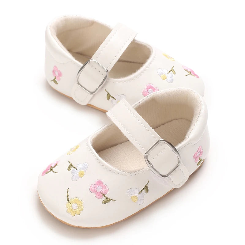 Spring And Autumn Baby Girl's Walking Shoes Anti Slip One Year Old Soft Soled Baby Shoes Princess Shoes Single Shoes