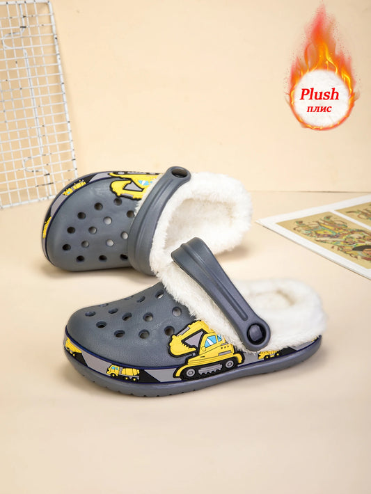 Winter Kids Sandals Fur Children's Slippers Baby Girls Shoes