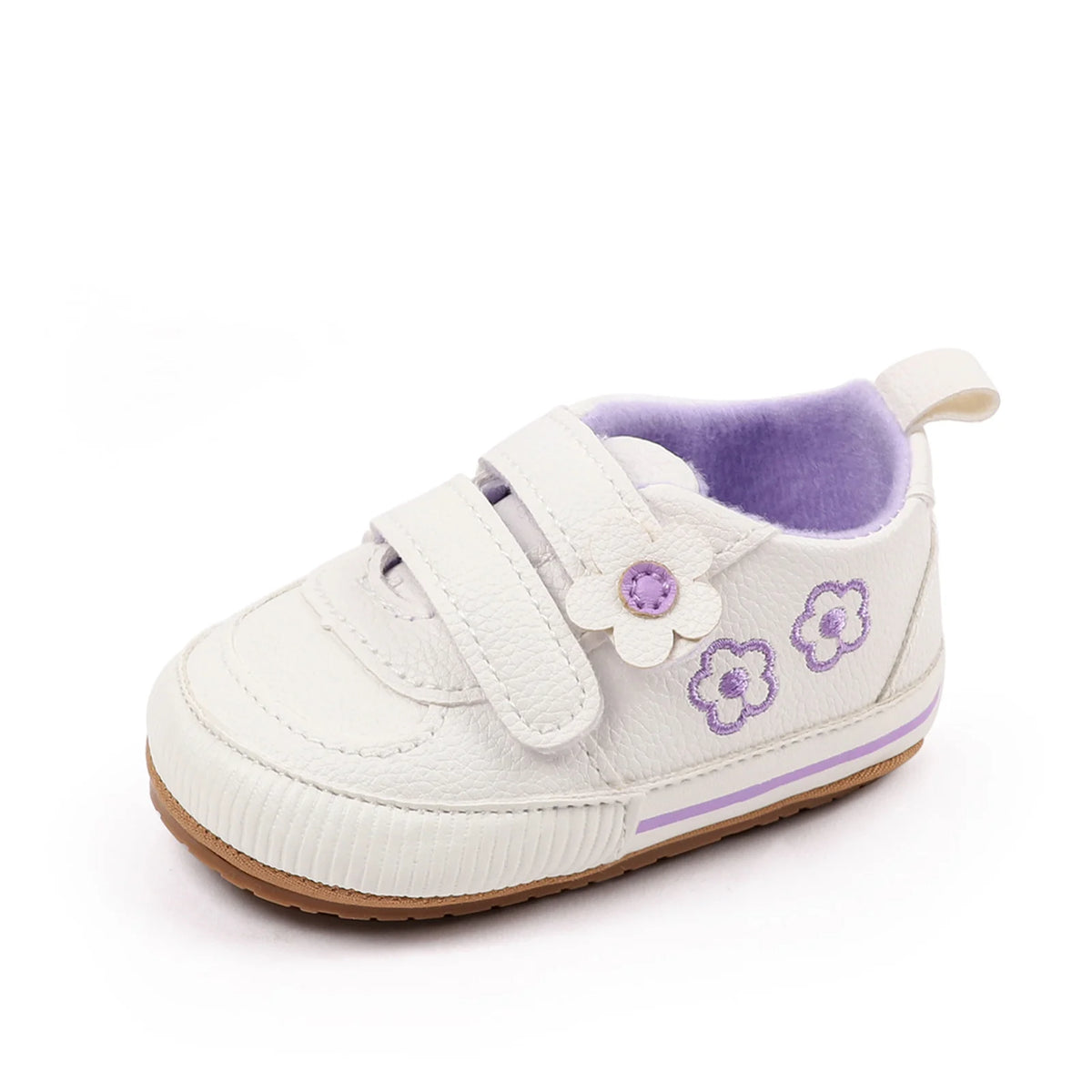 Citgeett Infant Baby Girls Shoes Soft Sole Floral Embroidery Hook-Loop Closure Non-slip Sneakers