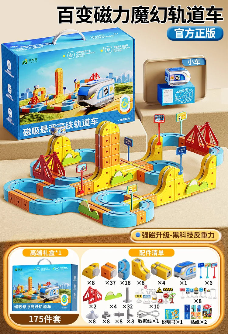 Hot Selling Magnetic Car Stem Racing Car Railtrack Set Montessori Motorized Train