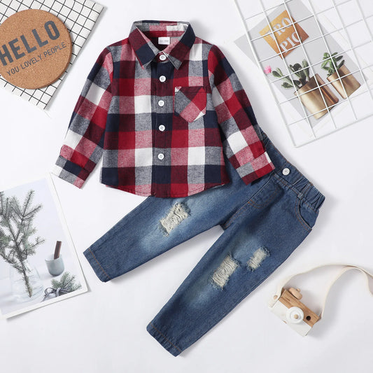 Toddler Winter Outfits Denim Jeans Set for Ages