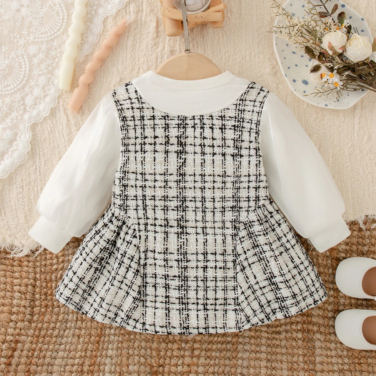 Zara Baby Girl Plaid Dress for Autumn and Winter Parties