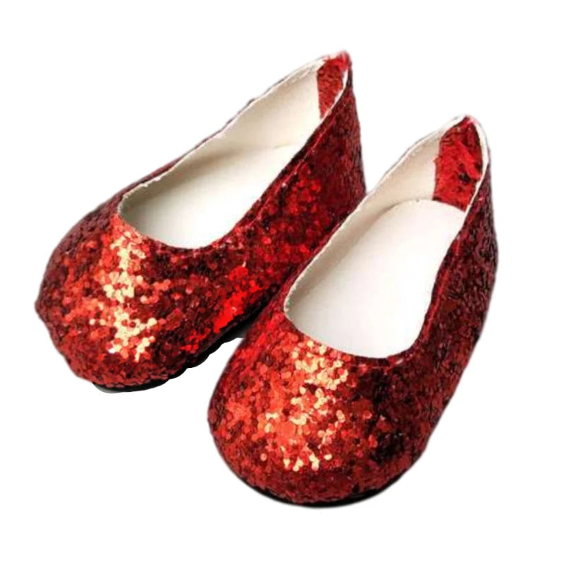 Baby Doll Shoes for 43cm Born Baby Doll Single Shoes Fits for 18" Girl Doll Sequin Shoes Accessories