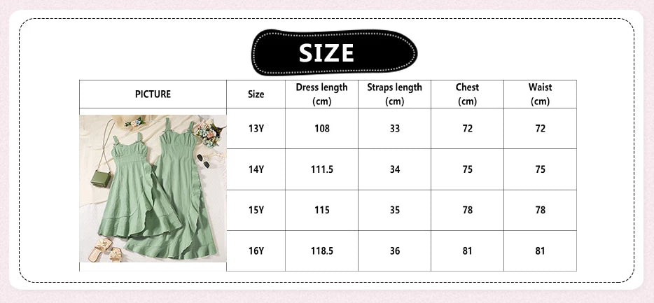 Summer Girl's Dress 8-12 Years Old Cute Bow-Embellished Slip Panel