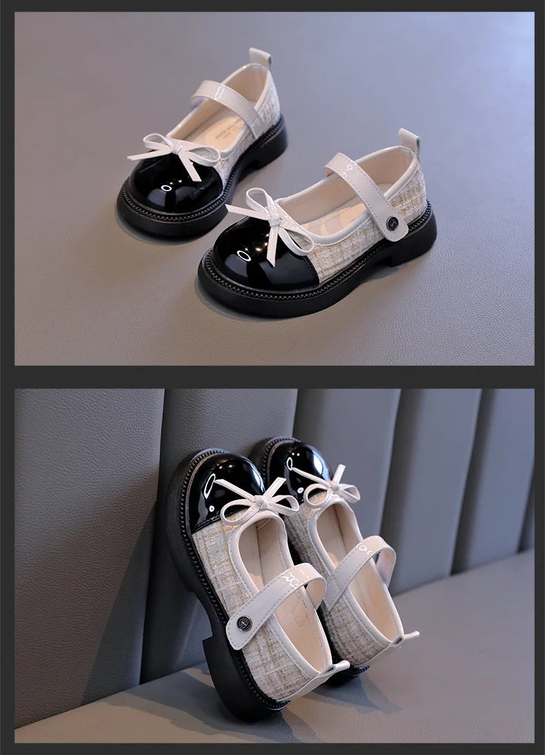 Girls' Spring and Autumn Leather Shoes 2025 Middle aged Children's Baby Soft soled Performance Shoes Children's Princess Shoes