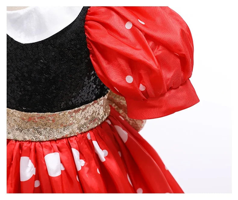Girl Dress Cartoon Clothes Summer Costume Cosplay Princess Fancy Bow girl dress