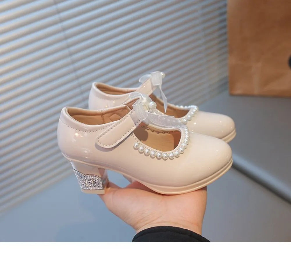 French Girl Heels Spring New Bow Girl Princess Shoes Soft Sole Girl Shoes Performance Shoe Fashion Women Shoes Туфли Для Девочки