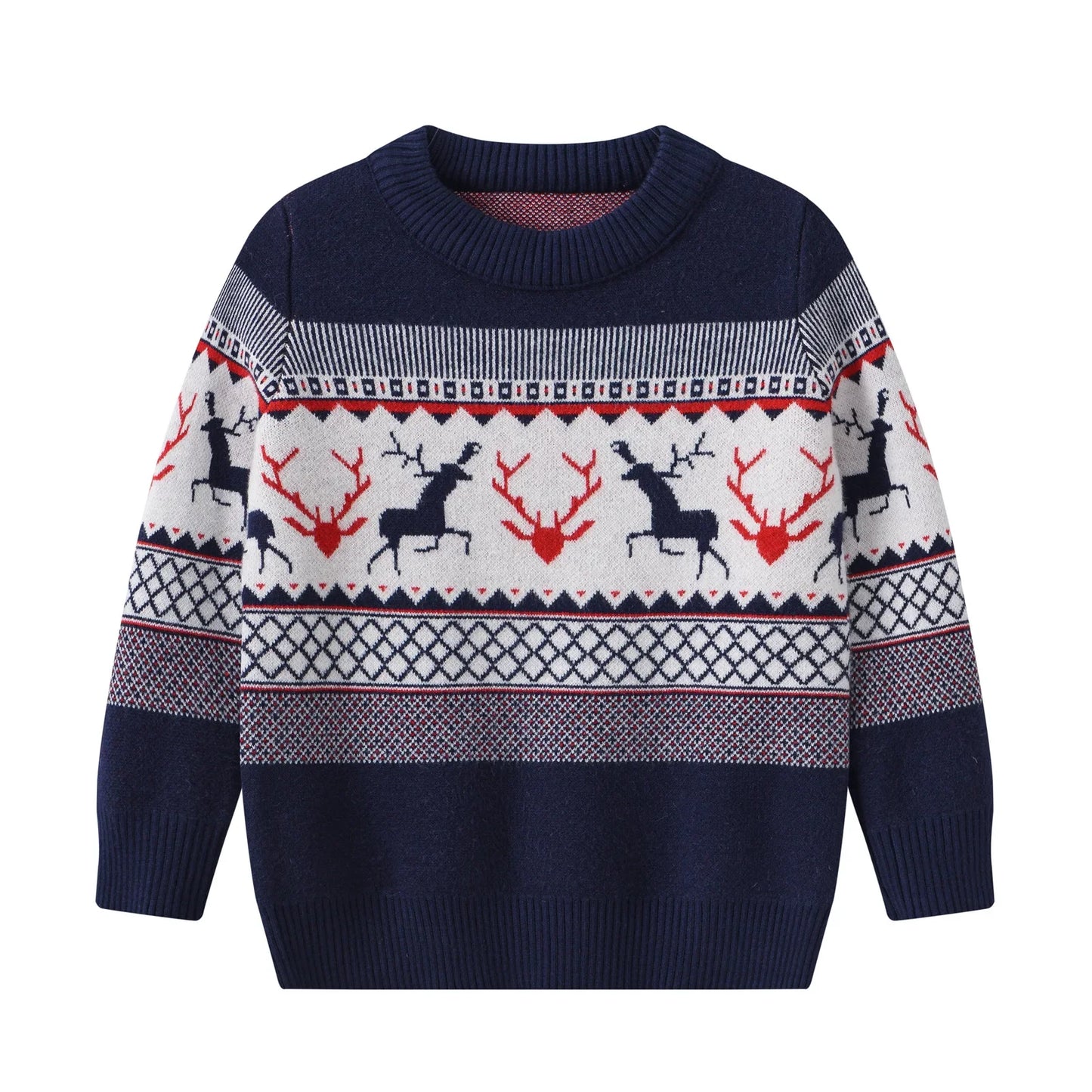 Xavier Warm Elk Printed Knitted Girls Sweater