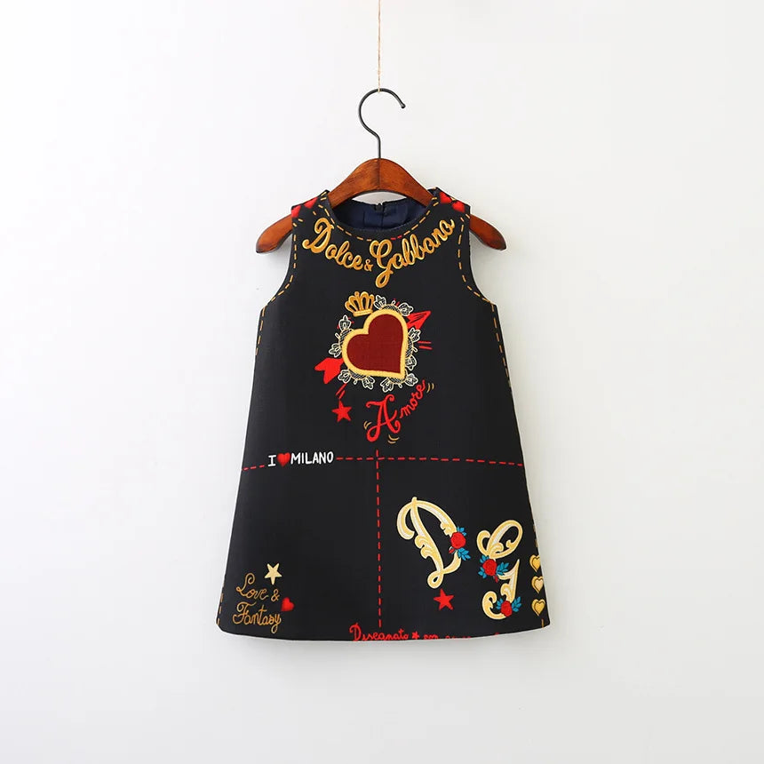 Kids Party Dresses For Girls Printed Evening Princess Girls Dresses