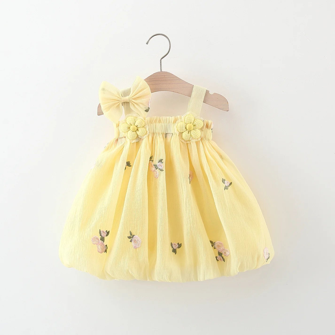 (0-3 Years Old) Baby Girl Dress, Summer Cotton Full Body Embroidered Suspender Princess Dress