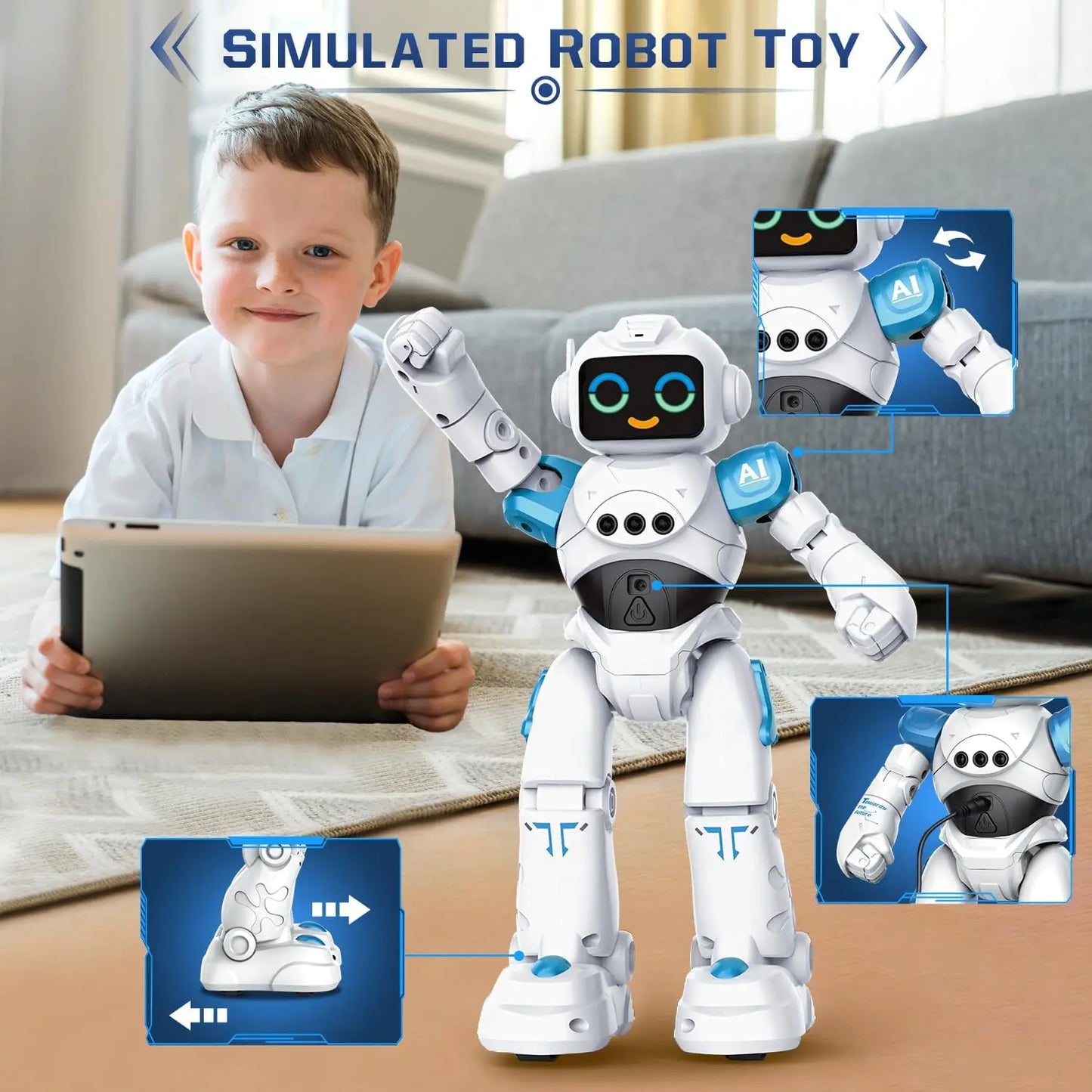 VATOS RC Robot Toy for Kids Smart Talking Voice Remote Control Robot