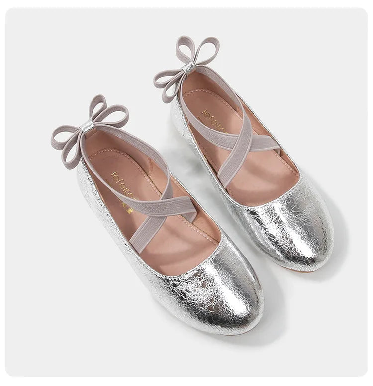 2026 New Girl Shoe Girl Christmas Shoes Party Performance Ballet Flats Slip on Boat Shoes Girl Dress Ballerina Princess Shoes