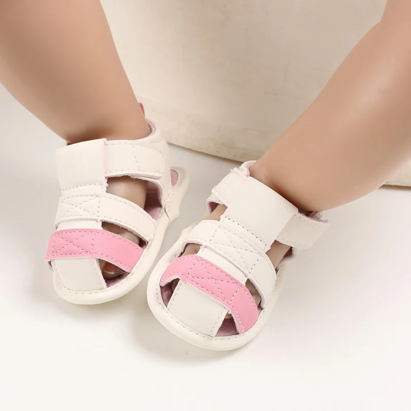 Baby Shoes For Boys and Girls Aged 0-1 In Summer With Perforated Sandals and Non Slip Soft Soles For Learning To Walk