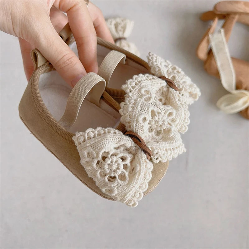 Baby Girls Shoes Autumn Winter Children Lace Bow Princess Shoes