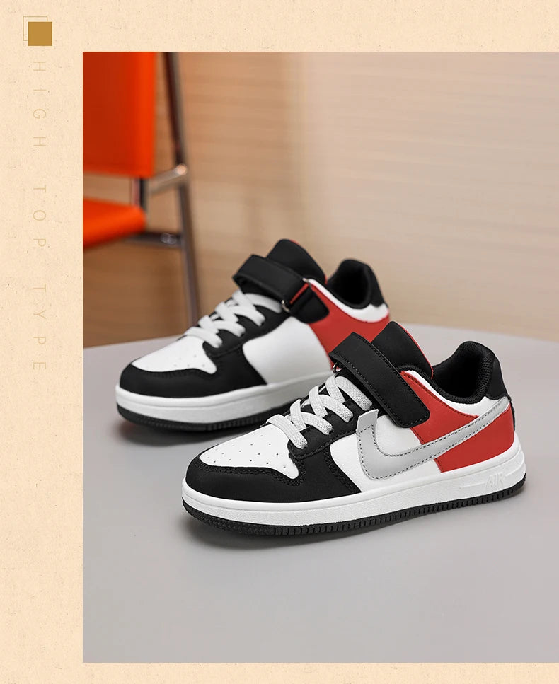 Boys and Girls Sports Sneakers Students Non-slip Light Shoes Children Running Shoes Classic Leather Casual Shoes Size 29-39