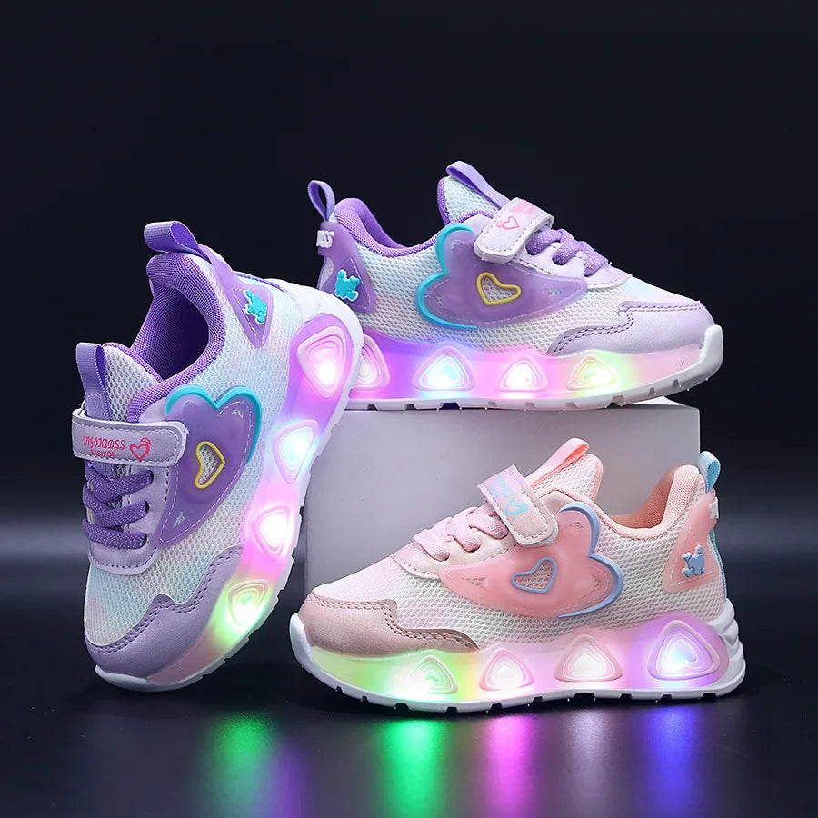 Sarah Heart LED Sneakers for Kids Ages 1-8