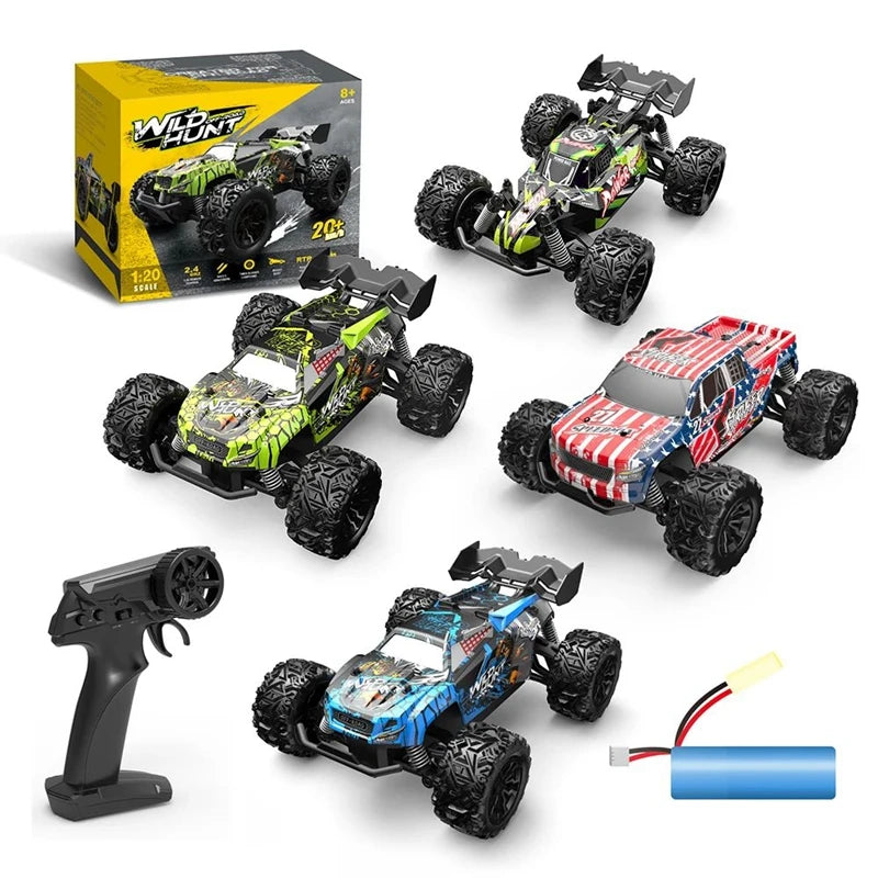 1:20 Off Road RC Car 4WD All Terrain RC Monster Truck, 2.4G High Speed with LED Light, Top Birthday Christmas Gift Toy for Boys