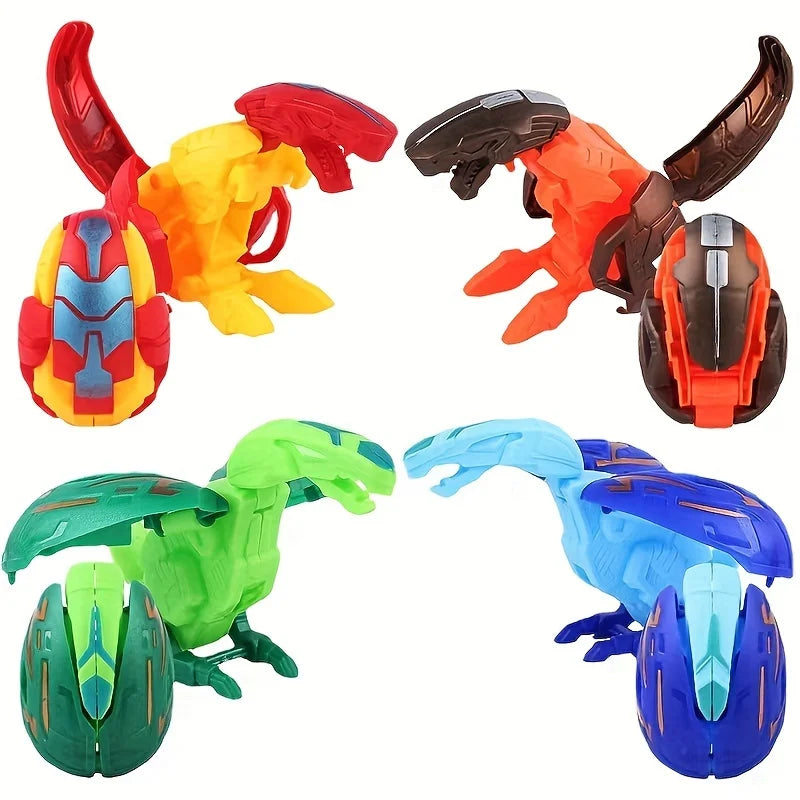 6Pcs Dinosaur Transformer Robot Toy - Color Changing, Easter Eggs, Holiday
