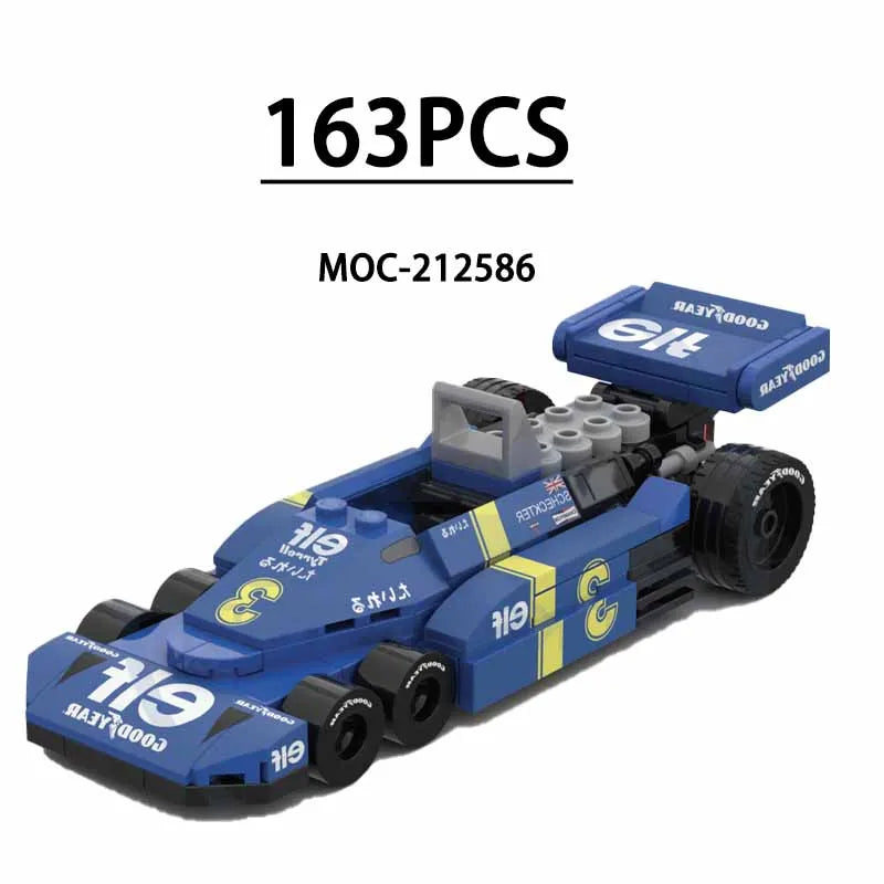F1 Racing Car Building Blocks 8-Grid Racing Champion Vehicle (With Stickers) Children's Birthday Gift Christmas Toy Gift