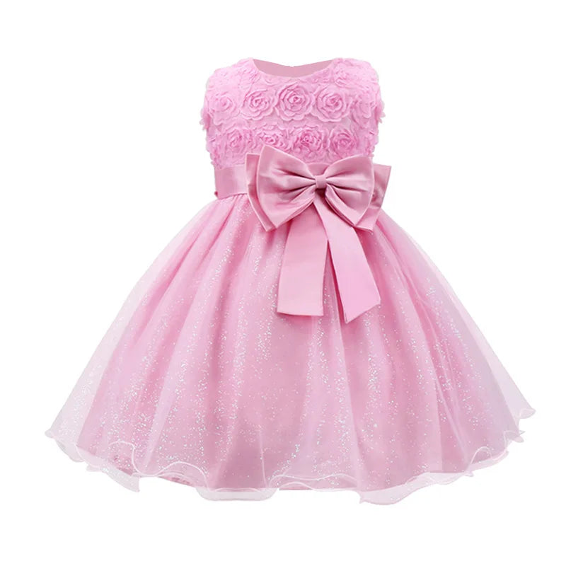 2025 Red Flower Girl Dress Baby Girls Newyears Dresses Vestidos family gathering Children Clothes Birthday Christmas Fancy Ball