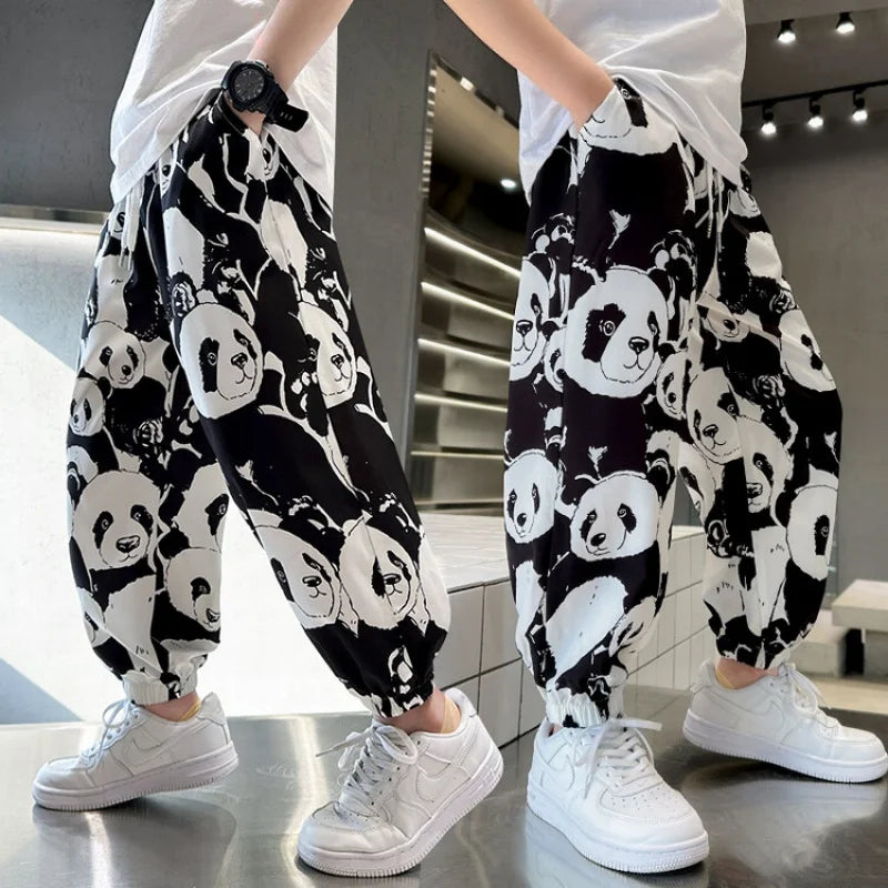 Liam harem pants loose thin breathable panda printed pants