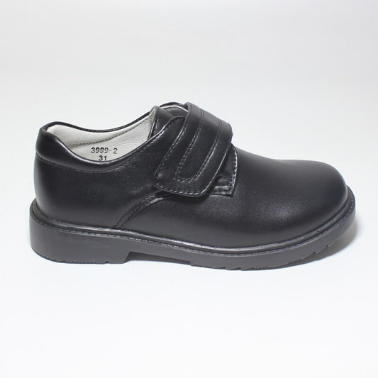 Kids For Boys Black PU Leather School Shoes Touch - GuGuTon