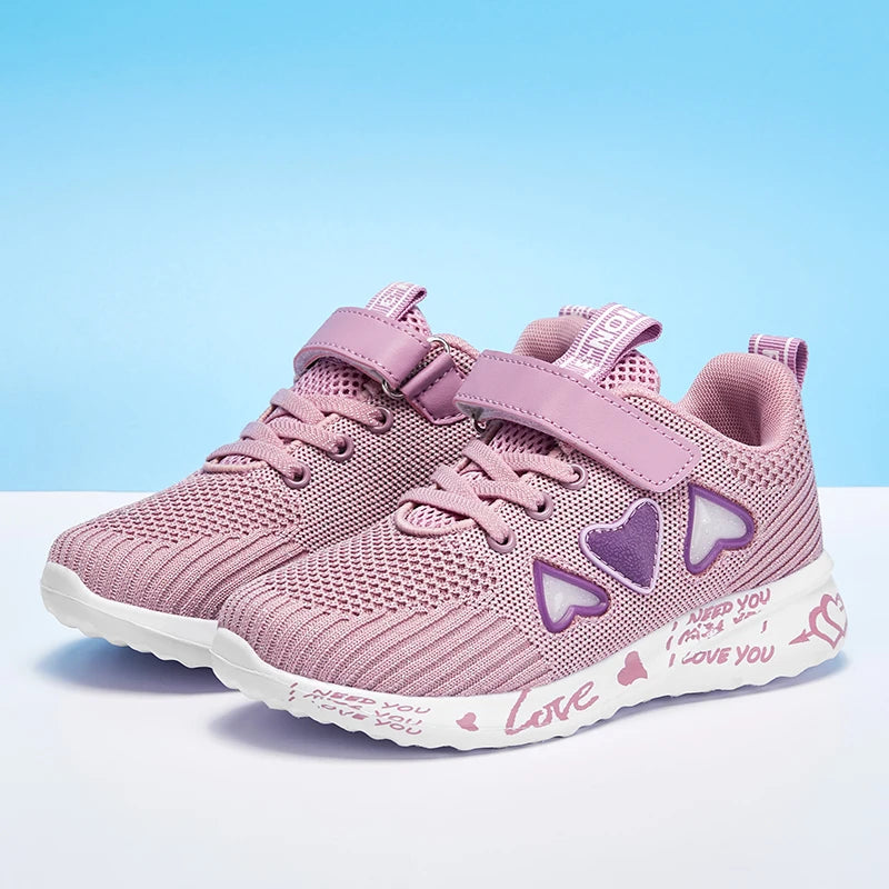 Cozy Knit Shoes for Girls Ultra Breathable Sneakers Lightweight Footwear Comfy and Casual